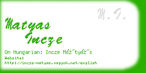 matyas incze business card